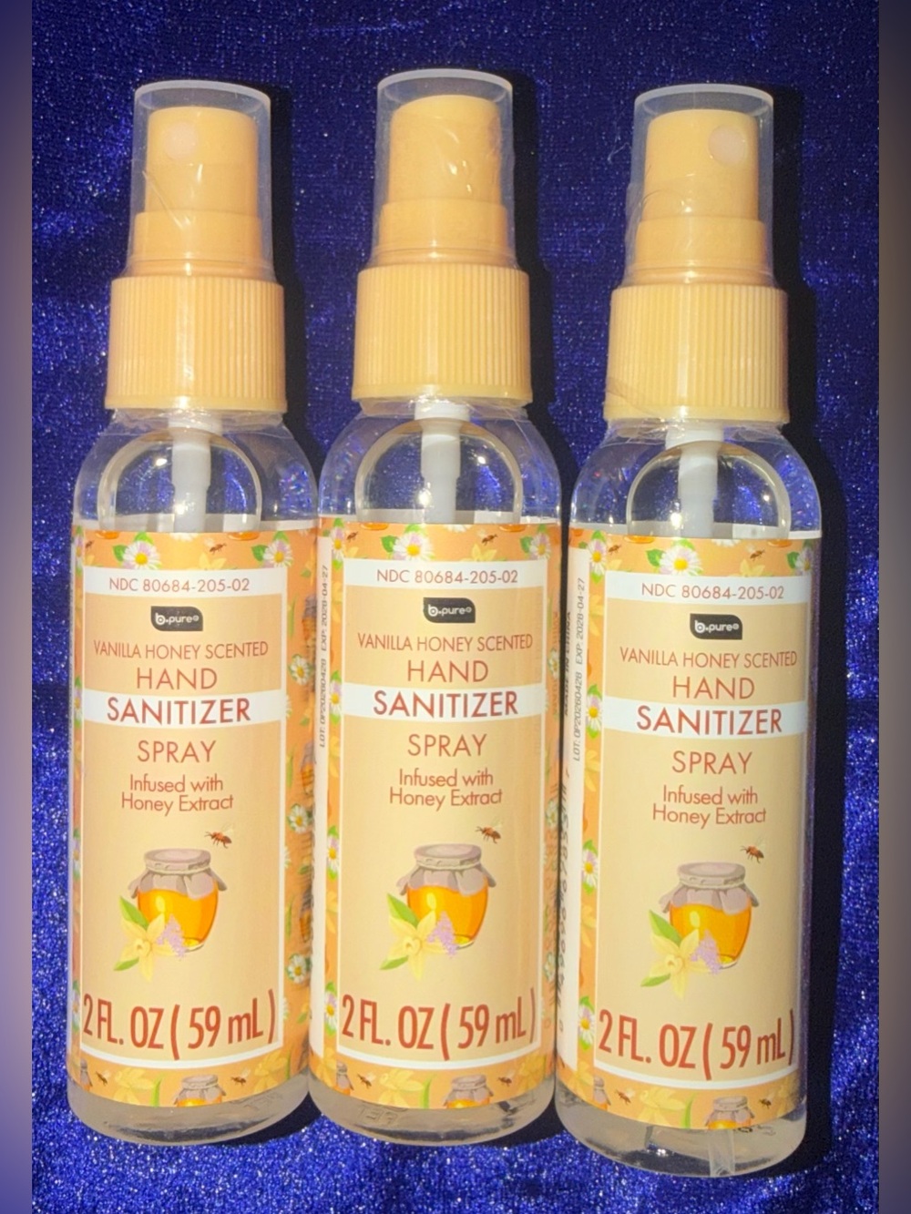 Vanilla Honey Hand Sanitizer Spray - Yellow - b-pure